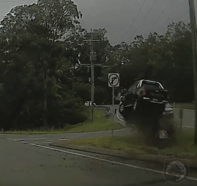 WATCH: Toyota Pickup Careens Across Traffic And Crashes Into Building